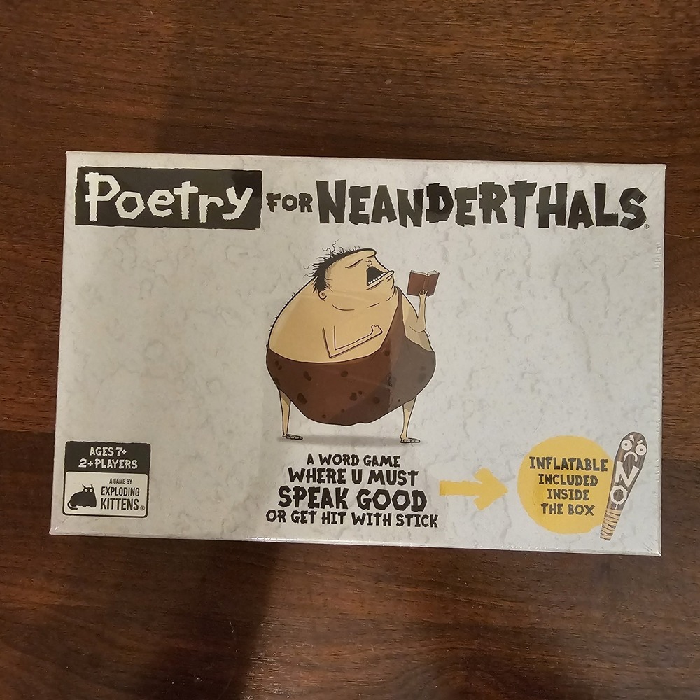 Exploding Kittens Poetry for Neanderthals Word Card Game Sealed New